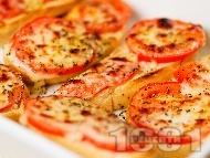 Рецепта Лесни печени италиански сандвичи с чабата, домати и сирене моцарела